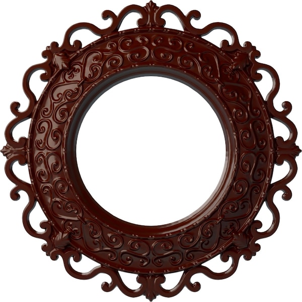 Ekena Millwork Orrington Medallion (Canopies up to 6 5/8"), 13 1/4"OD x 6 5/8"ID x 1 1/8"P, Brushed Mahogany CM13ORBMF - main